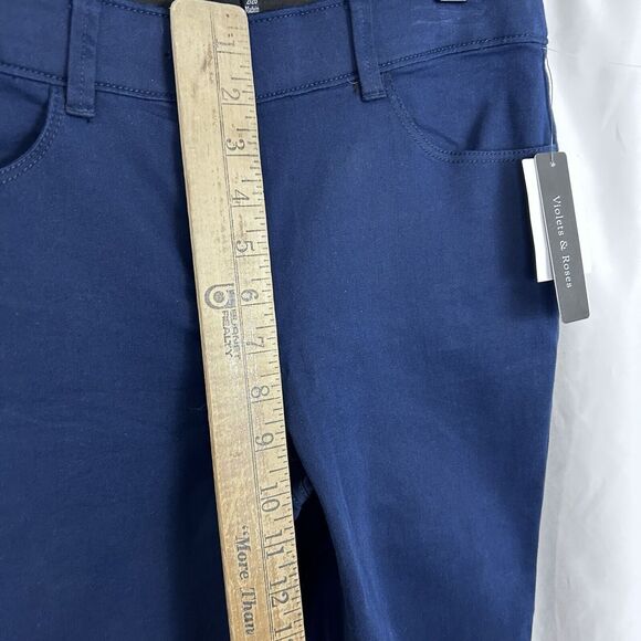 Violets And Roses Women's Navy Blue Sz 2 Chino Pants stretchy Trousers - Picture 4 of 10